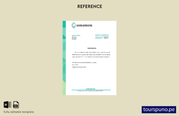 lista para imprimir plantilla de referencia de cierre de Azerbaiyán Amrahbank